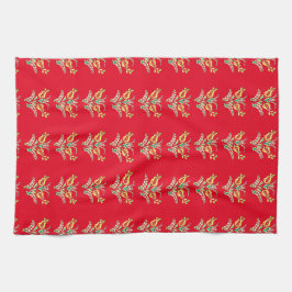 Ungarisches Blumenmuster in lebhaften Farben Geschirrtuch