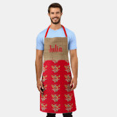 Ungarisches Blumenmuster in Rot Schürze (Getragen)