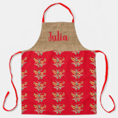 Ungarisches Blumenmuster in Rot Schürze (Vorderseite)