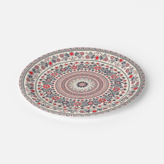 ungarisches Design Pappteller (Schrägansicht)