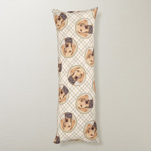 Ungarisches Drahthaar Vizsla Malerei Niedlicher Hu Seitenschläferkissen (Rückseite (Vertikal))