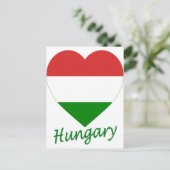 Ungarisches Flaggenherz Postkarte (Stehend Vorderseite)