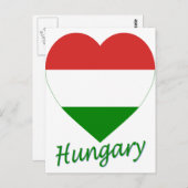 Ungarisches Flaggenherz Postkarte (Vorne/Hinten)