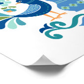 Ungarisches Folkloredesign Birds Poster (Ecke)