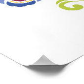 Ungarisches Folkloredesign Blau und Lila Blumen Poster (Ecke)