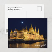 Ungarisches Gebäude des Parlaments in Budapest Postkarte (Vorne/Hinten)