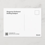 Ungarisches Gebäude des Parlaments in Budapest Postkarte (Rückseite)