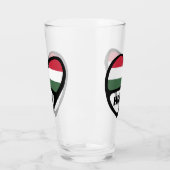 Ungarisches Ländercode Flaggenherz, HUN Glas (Links)