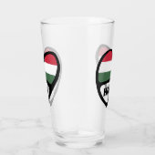 Ungarisches Ländercode Flaggenherz, HUN Glas (Rechts)