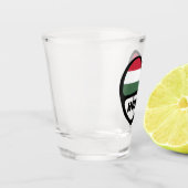 Ungarisches Ländercode Flaggenherz, HUN Schnapsglas (Links)