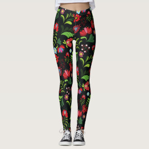 Ungarisches Matyo-Stickereimuster Leggings