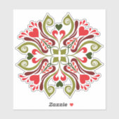 Ungarisches Muster für florale Folk Aufkleber (Blatt)