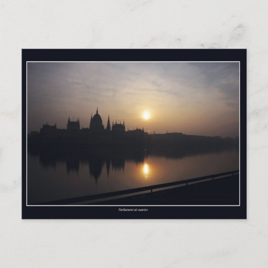 Ungarisches Parlament bei Sonnenaufgang Postkarte (Vorderseite)