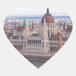 Ungarisches Parlament Budapest Herz-Aufkleber