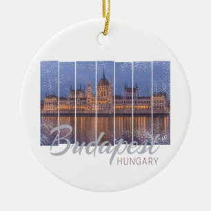 Ungarisches Parlament Budapest Vintage Panorama Keramik Ornament