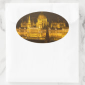 Ungarisches Parlament Ovaler Aufkleber (Tasche)