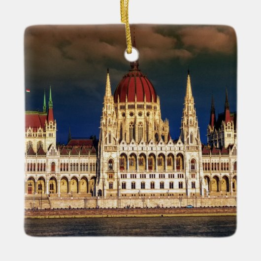Ungarisches Parlaments-Gebäude in Budapest, Ungarn Keramikornament (Vorderseite)