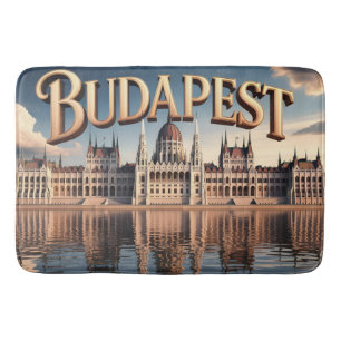 Ungarisches Parlamentsgebäude in Budapest Badematte