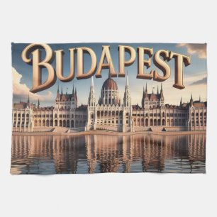 Ungarisches Parlamentsgebäude in Budapest Geschirrtuch