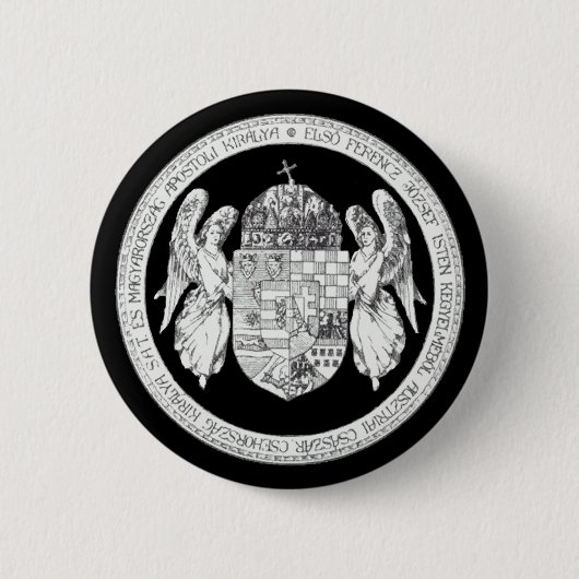 Ungarisches Siegel mit Wappen Ungarn Geschenke Button (Vorderseite)