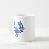 Ungarisches Stickereimuster, "Matyó" - blau Kaffeetasse (Vorderseite Links)