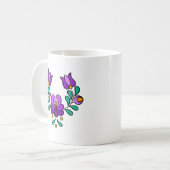 Ungarisches Stickereimuster, "Matyó" - lila Kaffeetasse (Vorderseite Links)