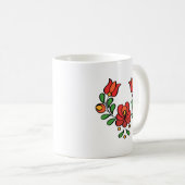 Ungarisches Stickereimuster, "Matyó" - rot Kaffeetasse (VorderseiteRechts)
