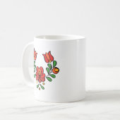 Ungarisches Stickereimuster, "Matyó" - rot Kaffeetasse (Vorderseite Links)