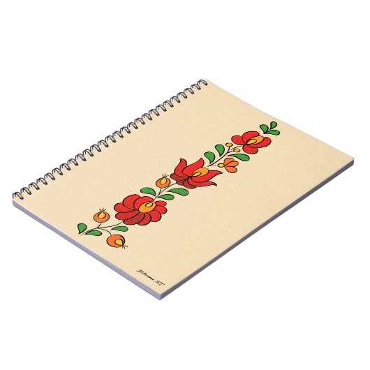 Ungarisches Stickereimuster, "Matyó" - rot Notizblock (Linke Seite)