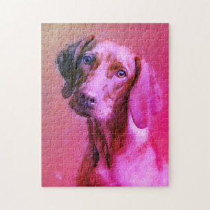Ungarisches Vizsla Hund Kunstmuseum  Rosa Puzzle