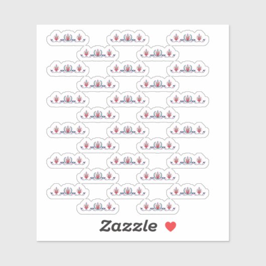 Ungarisches Volksblumenmuster Aufkleber (Blatt)