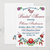 Ungarisches Volkskunst Brautparty Einladung (Vorne/Hinten)