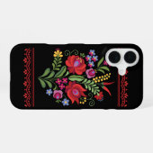Ungarisches Volkskunst-Design Rote Paprika iPhone 16 Hülle (Rückseite (Horizontal))