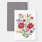 Ungarisches Volkskunst-Design Rote Paprika Magnet (Vorderseite/Rückseite)