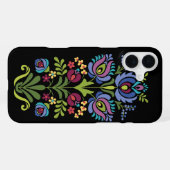 Ungarisches Volkskunstdesign Lavendelblüten iPhone Hülle (Rückseite (Horizontal))