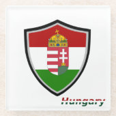 Ungarisches Wappen Glasuntersetzer (Vorderseite)