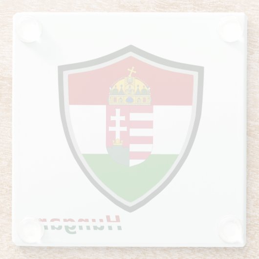 Ungarisches Wappen Glasuntersetzer (Rückseite)