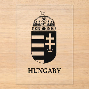 Ungarisches Wappen Zeitgenössische monochrome Kuns Acryleinladungen
