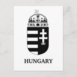 Ungarisches Wappen Zeitgenössische monochrome Kuns Ankündigungspostkarte