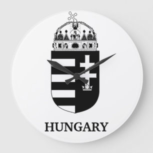 Ungarisches Wappen Zeitgenössische monochrome Kuns Große Wanduhr