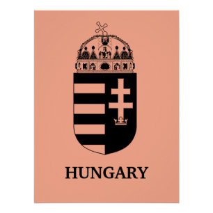 Ungarisches Wappen Zeitgenössische monochrome Kuns Poster