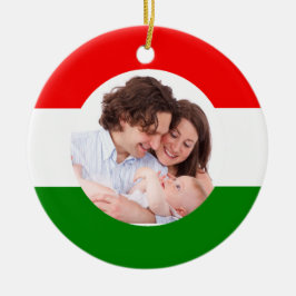 Ungarisches Weihnachts-Ungarn-Flaggenfamilie Foto Keramikornament