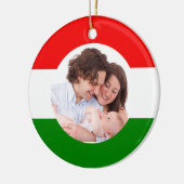 Ungarisches Weihnachts-Ungarn-Flaggenfamilie Foto Keramikornament (Links)