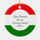 Ungarisches Weihnachts-Ungarn-Flaggenfamilie Foto Keramikornament (Hinten)