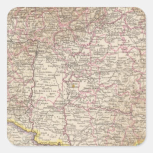 Ungarn Atlas Map Quadratischer Aufkleber