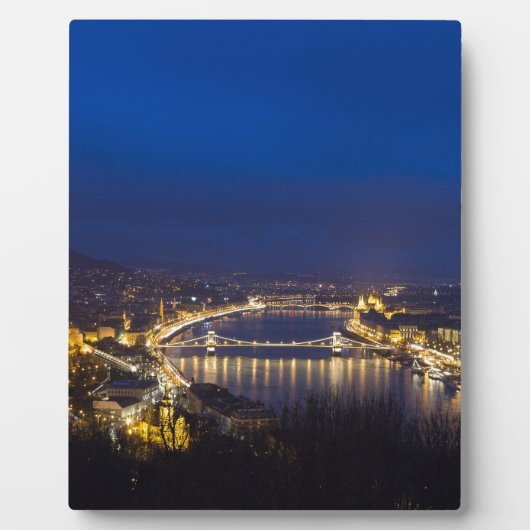 Ungarn Budapest Abendpanorama Fotoplatte (Vorderseite)