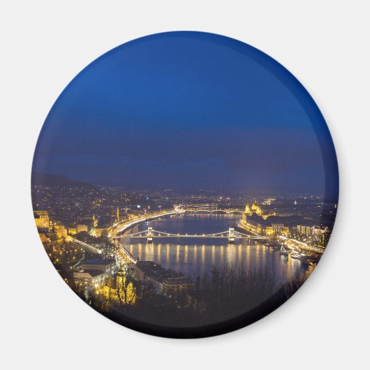 Ungarn Budapest Abendpanorama Magnet (Vorne)