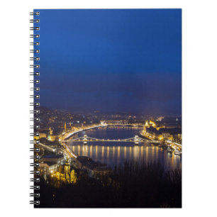 Ungarn Budapest Abendpanorama Notizblock