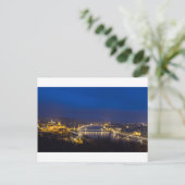 Ungarn Budapest Abendpanorama Postkarte (Stehend Vorderseite)