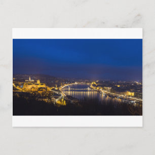 Ungarn Budapest Abendpanorama Postkarte